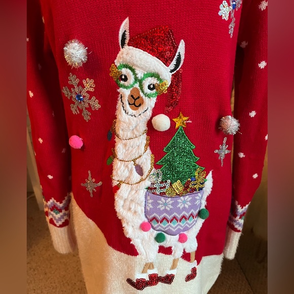 Women’s 33 Degrees, llama, ugly Christmas sweater. Size Small - Picture 2 of 5